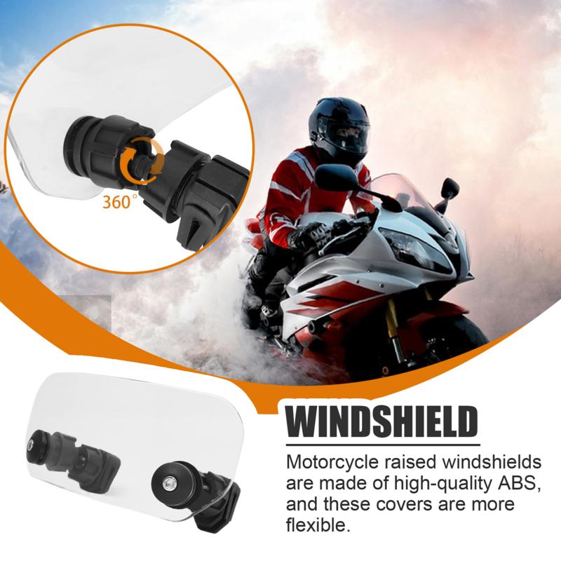 Motorcycle Windscreen Front Windshield Spoiler Motorcycle Windscreen Heightened Clear Flexible Motorbike Wind Screen Deflector