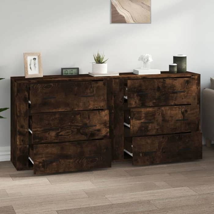 Maison Exclusive - Buffets 2 pcs chêne fumé bois d'ingénierie