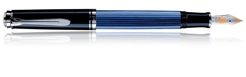 Pelikan Fountain Pen M Medium Nib Blue Stripe Souveraen M805 Official Import