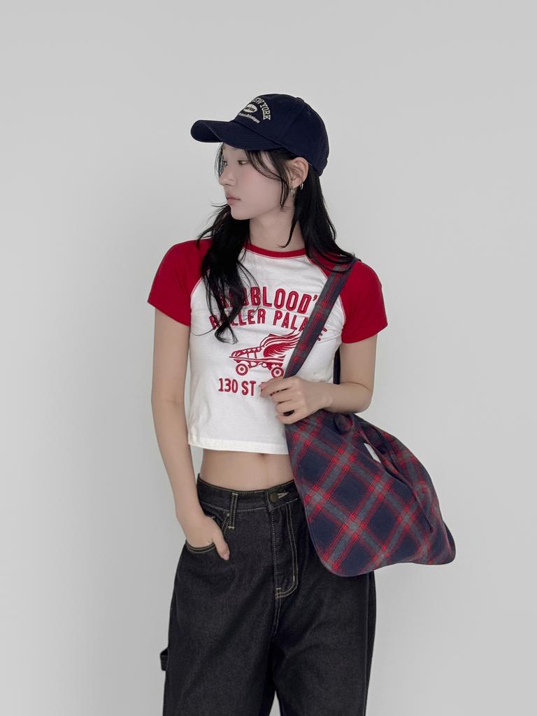 Atil Studio Cozy Check Shoulder Bag _Red