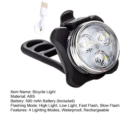 Fahrradlicht USB Wiederaufladbar Über 10 Stunden Laufzeit Wasserdichtes LED Fahrradlicht 4 Modi Vorne Hinten Sicheres Outdoor Fahrradlicht