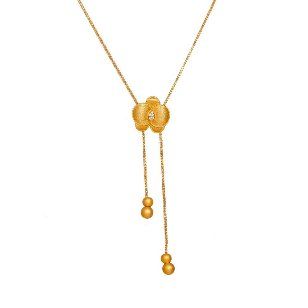 Luxury Golden Collarbone Chain Moth Orchid Exquisite Neck Pendant  Banquet