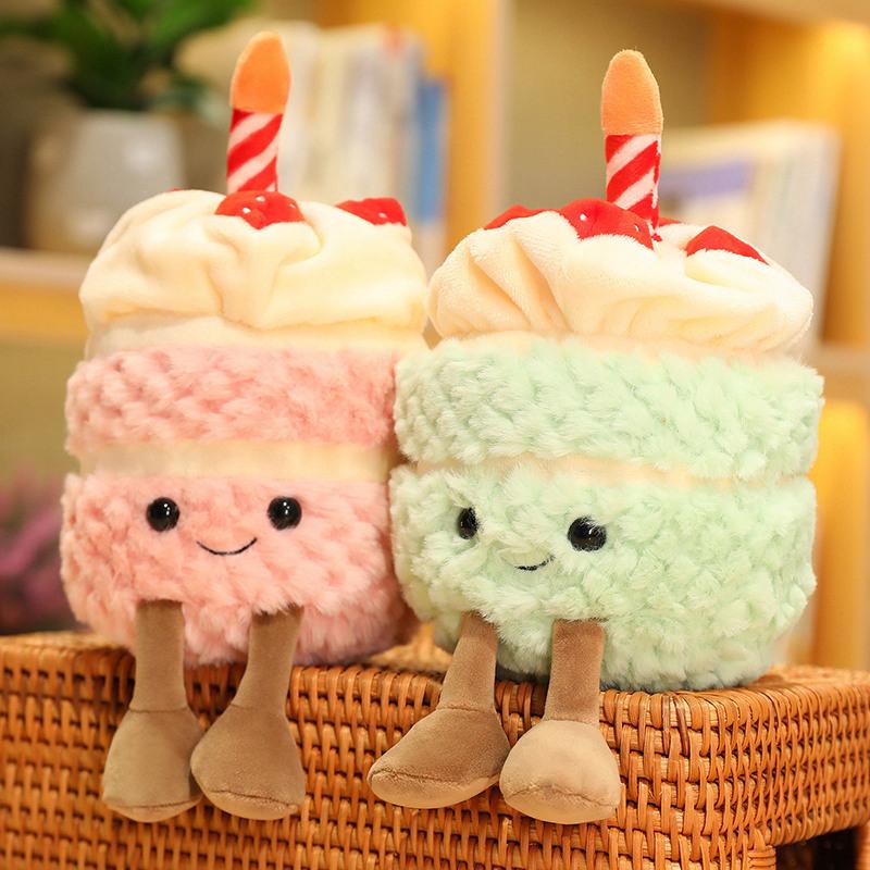 Cartoon Delicious Dessert Plush Doll Fruit Cake Personification Food Ice Cream Doll Dessert Shop Decoration Gift for Girls Boys