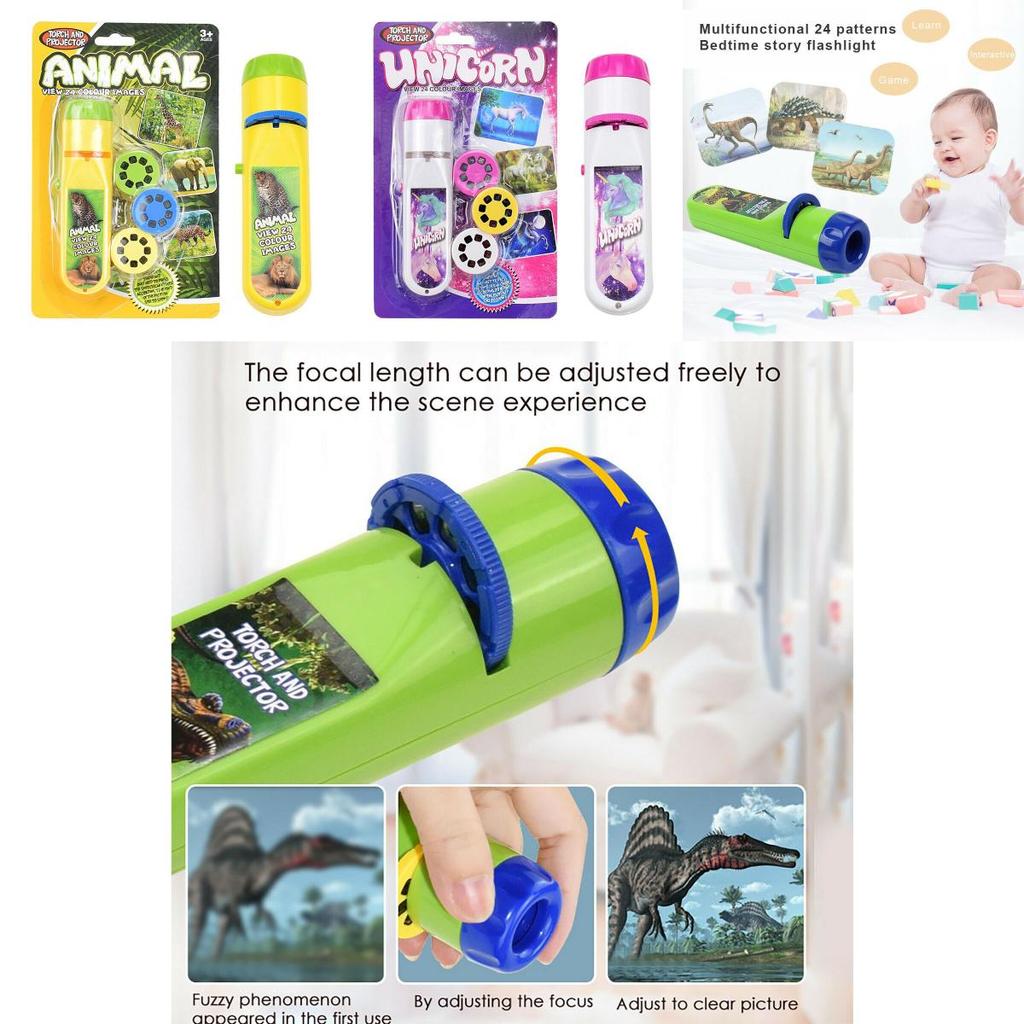 Torch Projector For Kids Featuring 24 Colorful Patterns And Themes**