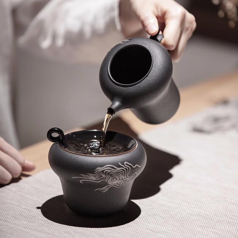 Edenus Black Iron Glaze Ceramic Kung Fu Tea Set