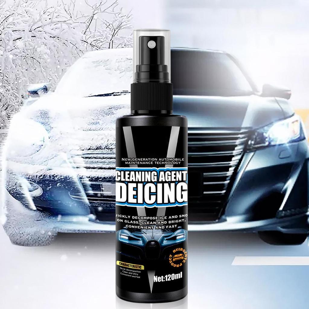 Windshield Deicer Spray 120ml Quick Long-Lasting Auto Defogger Car Windshield Deicing Spray For Headlight Roof Winter Home