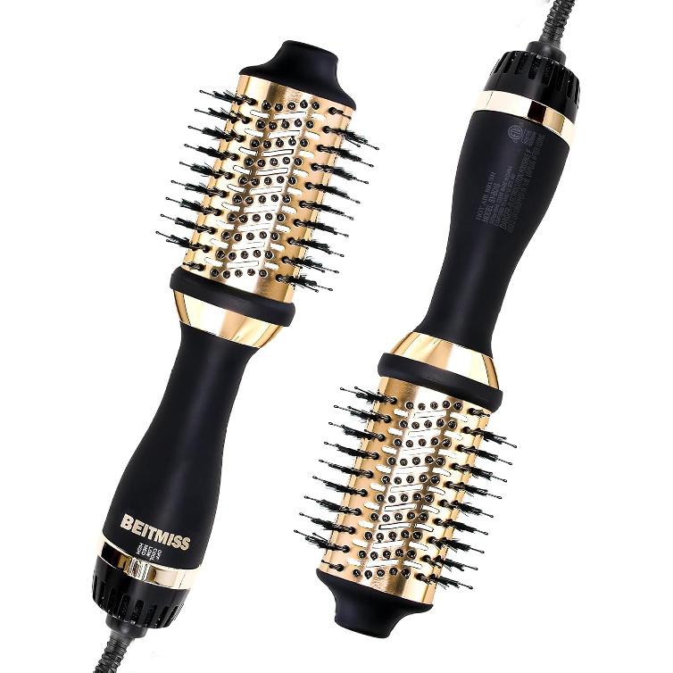Hair Dryer Brush, Blow Dryer Brush Oval Barrel for Quick and Salon-Quality Results, Detachable Hot Air Brush with Ionic Technology Volumizer and