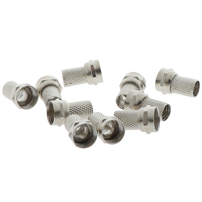 10Pcs 75-5 F Connector Screw On Type For Rg6 Satellite Tv Antenna Coax Cable