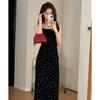 Small suspender floral dress children's summer new coffee break French seaside vacation temperament long dress