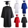 1 Set Graduation Gown Hat Tassel Zipper V Neck Loose Solid Color 2023 High School Bachelor Academic Dress Student Supplies