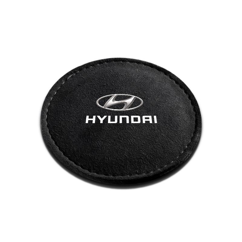 New Car Cup Holder Pad PU Leather Slot Non-slip Coaster Mat For Hyundai Tucson 2021 Accent I10 I20 Kona Getz Solaris I30 Creta
