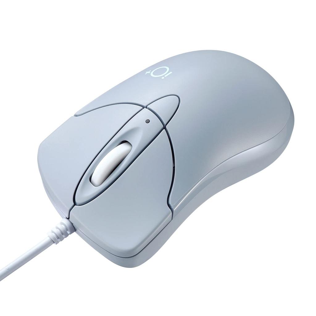 Sanwa Supply Wired 3 Blue Sky Mouse, Quiet, Buttons, LED, Compact, "IO Plus" Series, Blue, MA-IPYBS301BL