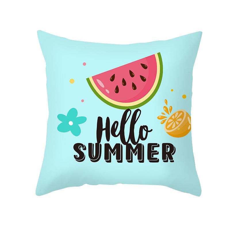 

Летняя подушка с фруктами, подушка, наволочка с принтом арбуза и клубники, красочный мультфильм 40x40cm