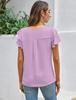 2025 Women's Spring/Summer Casual Pleated Short-Sleeve Pullover T-Shirt.