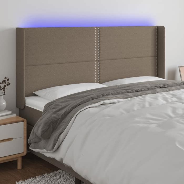 VidaXL LED Headboard Bedroom Furniture Double Bed Accessory Head of Bed Frame Interior Taupe 3123934