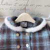 Girls' Preppy Winter Coat & Pleated Skirt Set - AWB003