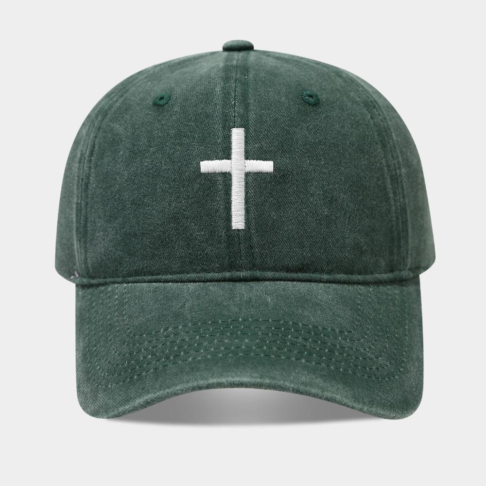 Fashion Embroidered Cross Baseball Cap Breathable Sunscreen Peaked Cap Simple Casual Hip Hop Hat Outdoor