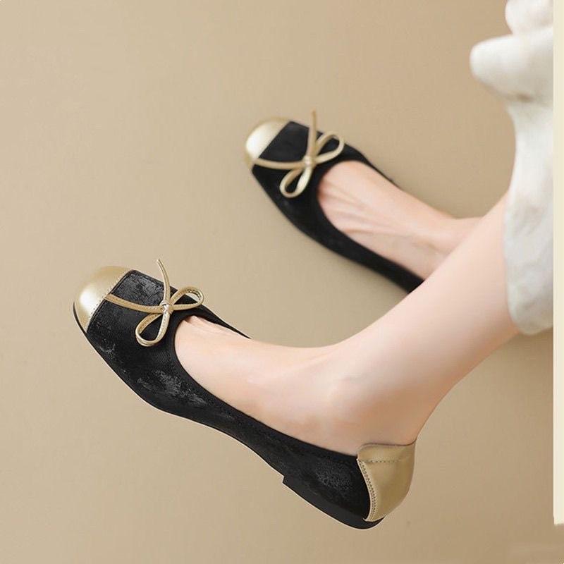 

French temperament egg roll single shoes women s shoes 2024 new summer sandals flat ballet shoes soft sole one pedal 40 чорний