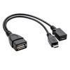 2 In 1 Micro USB OTG Cable With Power Supply USB Host Adapter Replacement for Fire Stick 4K Android Phone Tablet Data Transfer Charging Splitter Cord