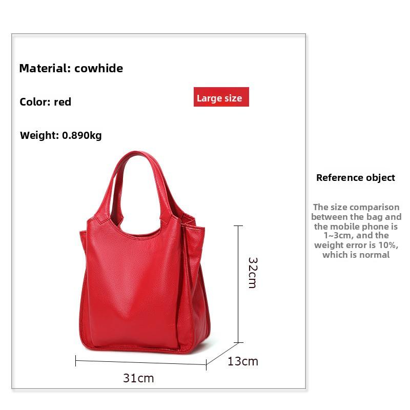 Women Top Grain Leather Tote Bag Large Capacity Shoulder Handbag Fashi Everyday Purse