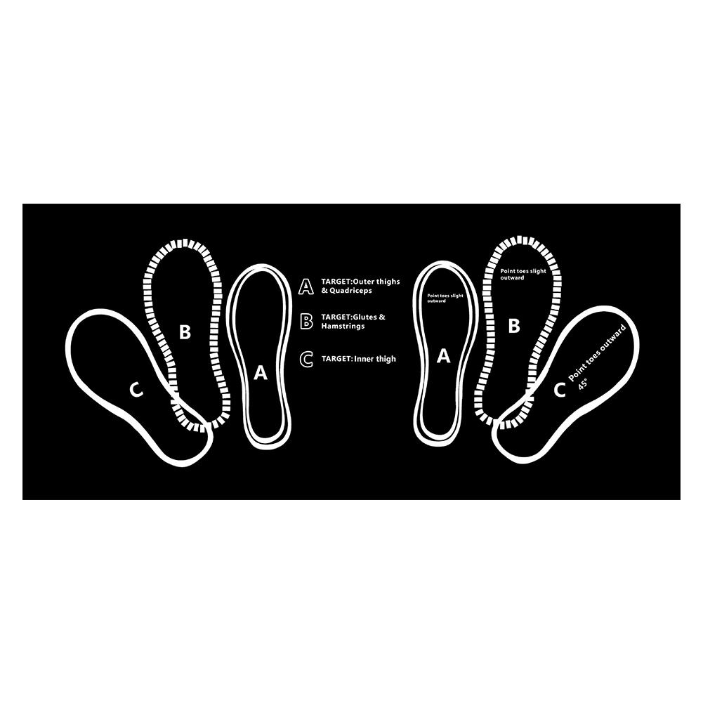 

Мат-ориентир для приседаний Нескользящие позиции для ног Мат для глубоких приседаний Мат для правильной постановки ног при приседаниях для фитнеса, пилатеса чёрный