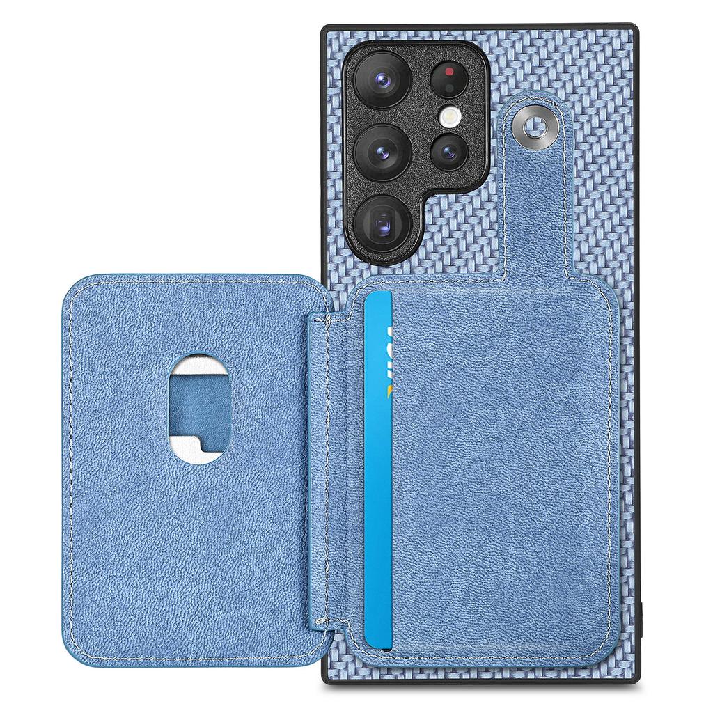 For Samsung Galaxy S25 Ultra Case Card Slots Kickstand Phone Back Cover with Card Tool