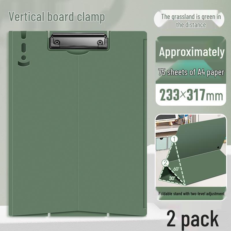 Durable A4 Vertical Clipboard with Writing Pad and Thickened Clips