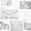La KissaBalloon Decoration Set LetterBalloon Dull White Merry Girls' Party Venue Decoration Party (Text +Balloon, Dull White)