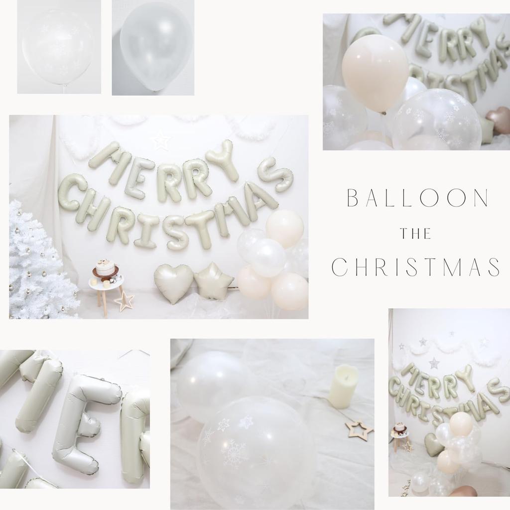 La KissaBalloon Decoration Set LetterBalloon Dull White Merry Girls' Party Venue Decoration Party (Text +Balloon, Dull White)