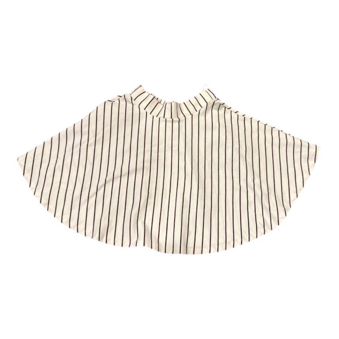 Earth Music and Ecology Skirt F Stripe White Red Knee Length