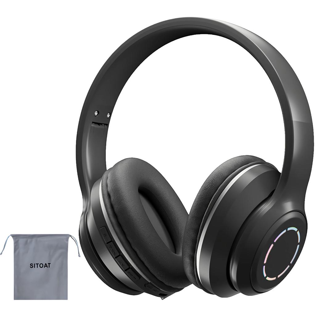 Bluetooth Wireless Deep Headphones with RGB Memory Card Cute Gift for Includes Japanese Instruction Manual and Storage Black 5.3 Headphones,