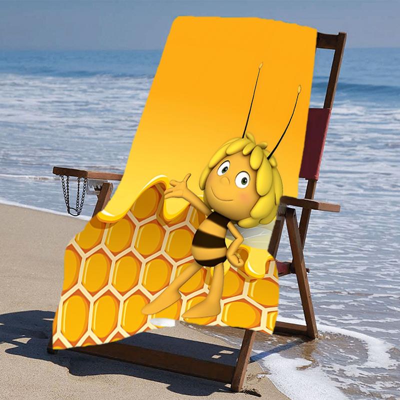 Proof Beach Towel with a Maya the Bee Pattern - Soft,absorbent,quick-drying,machine Washable - Perfect for Swimming,camping,bathing