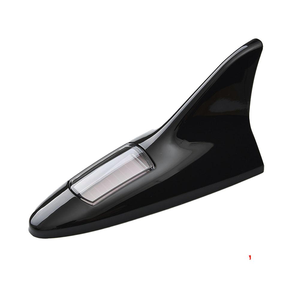 Car Auto Shark Fin Style Tail Warning Light Warning Light-emitting Tail Solar Double-side Light Light LED P0W9