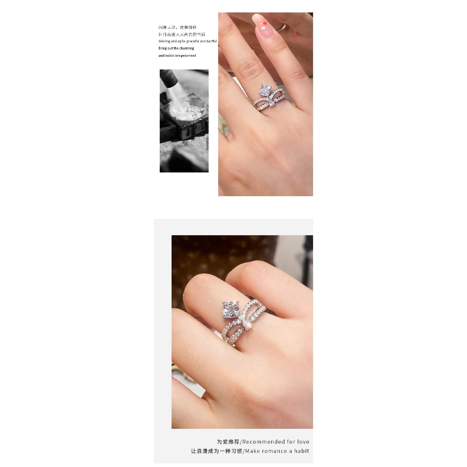 FENTTECI 925 стерлингового серебра платиновое покрытие муассанит корона кольцо микро — фото 15