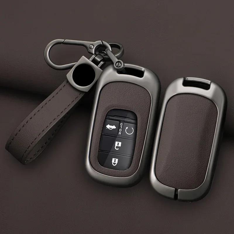 Interior Mouldings Leather Car Remote Key Case Fob Cover Protector Holder Shell For Honda Civic Accord HR-V CR-V CRV 2022 2023 K