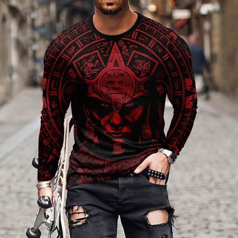 Mexico Eagle Flag 3D Print Men Fashion O-Neck Long Sleeve T Shirt