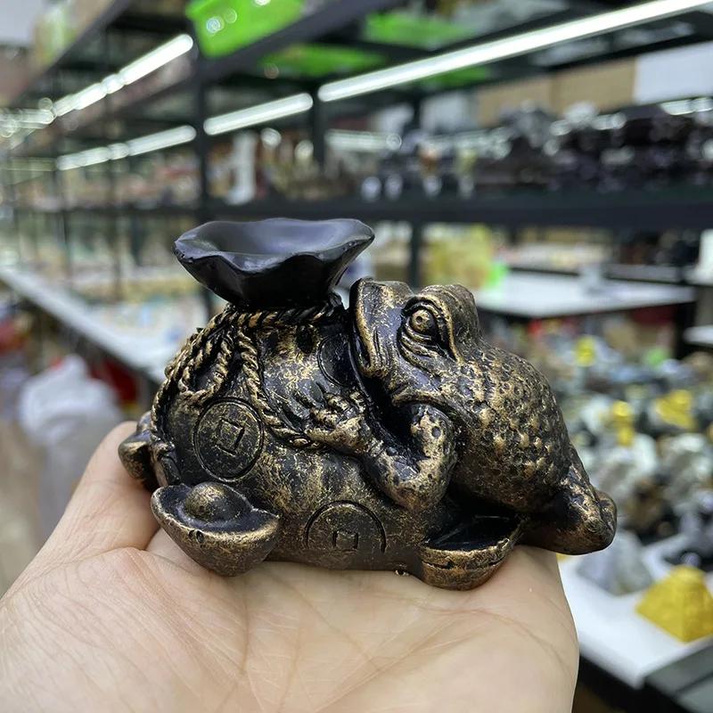 Golden Toad Resin Crystal Ball Base Display Stands Home Decor Sphere Holder Fortune Luckly Ornament for 4~8cm Sphere