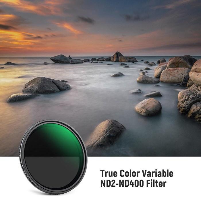 NEEWER 72mm True Color Variable ND Filter ND2-ND400, Adjustable VND Filter
