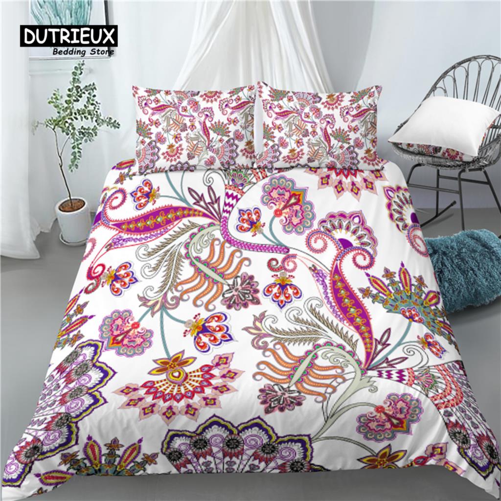 

Home Living Luxury 3D Golden Paisley Print 2/3Pcs Soft Duvet Cover PillowCase Bedding Sets Kids Queen and King EU/US/AU Size EU single(135x200cm)