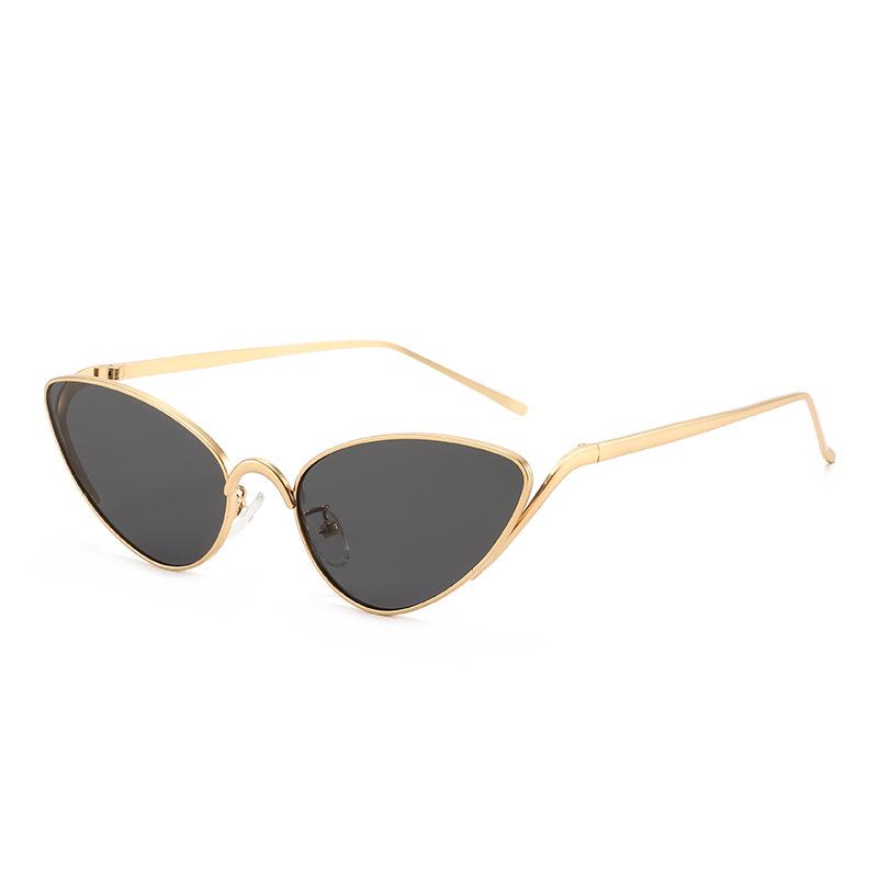 Metal Cat Eyes Women's Sunglasses Fashion Oval Sunglasses Men Personalized Punk Triangle Glasses Outdoor Driving UV400 Goggles
