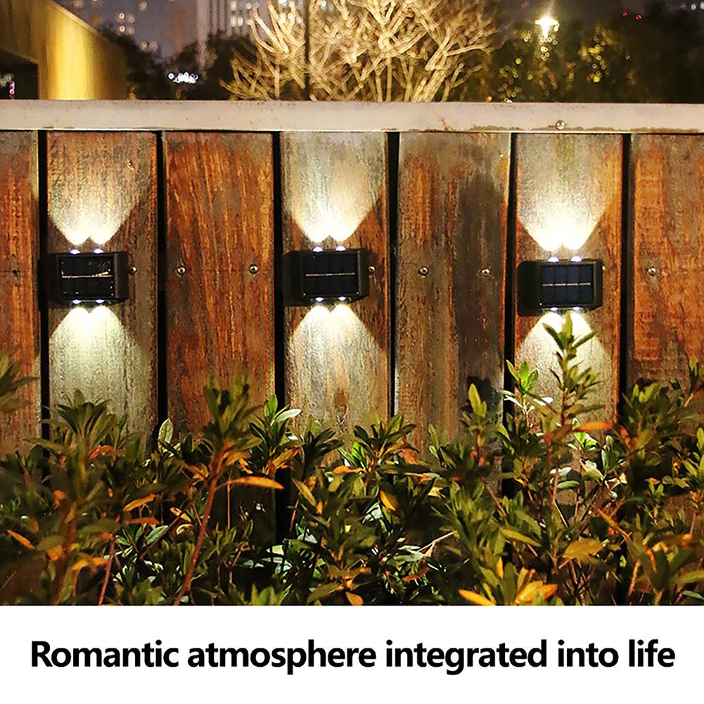 2 Pack Solar Up Down Wall Lights Outdoor Sconce IP65 Waterproof Solar Fence Light For Home Garden Porch Decoration