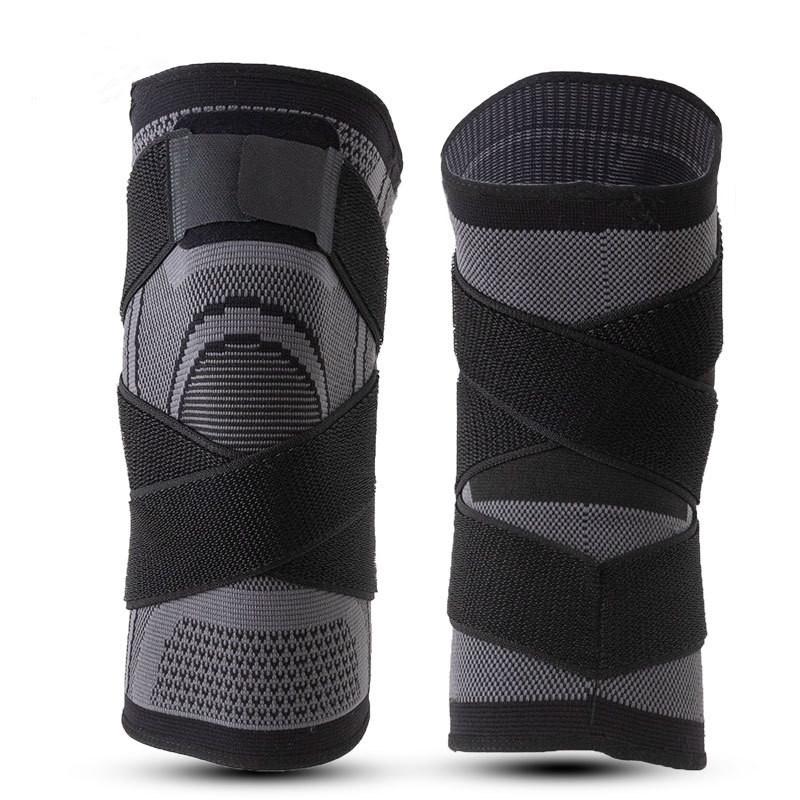 Sports Knee Pads  Eight-character Straps Pressurized New Nylon Breathable Basketball Football Volleyball Brace Protector BandageElastic and Breathable
