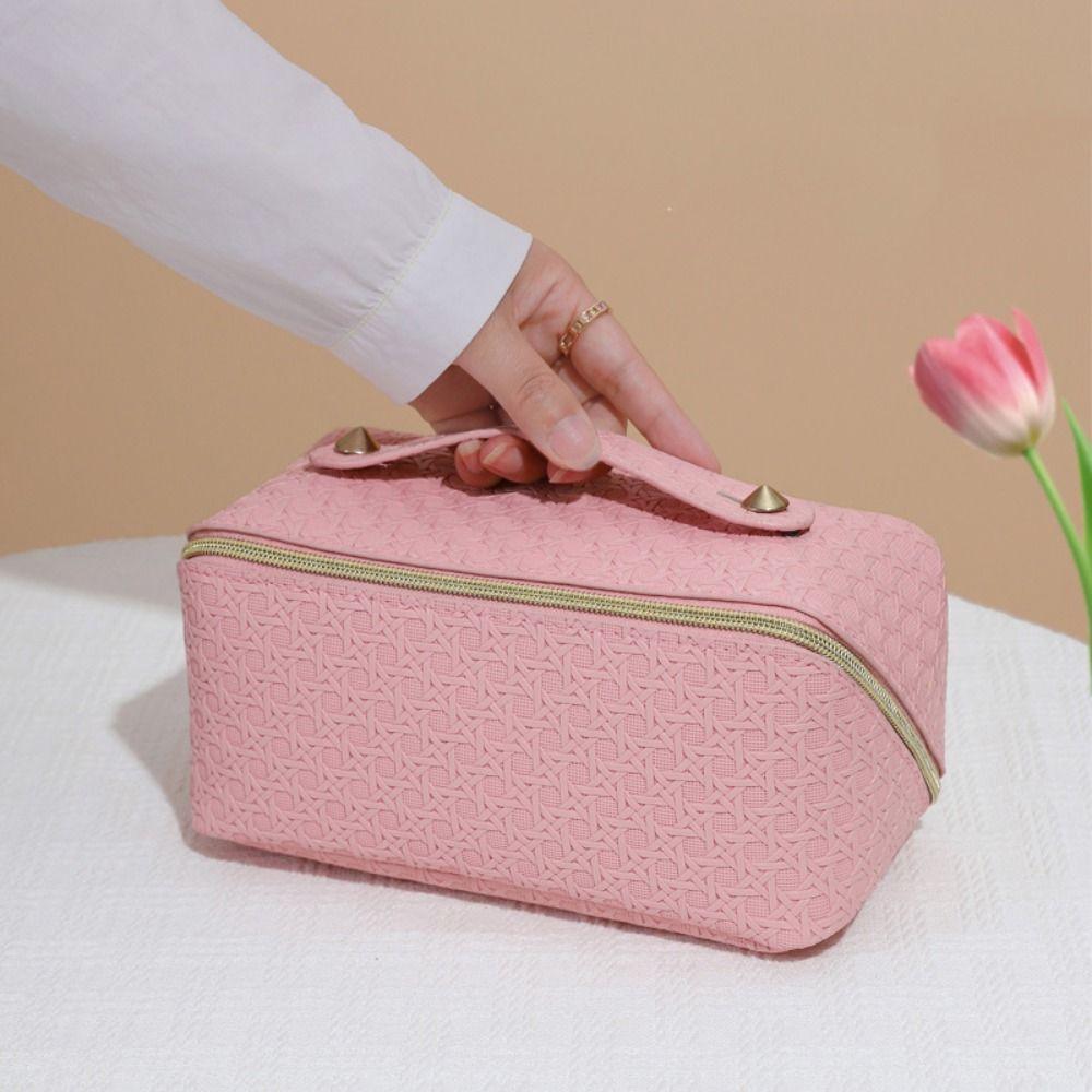 Large Capacity Cosmetic Bags Pu Leather Ladies Storage Bag Travel Makeup Case  Toiletry Bag
