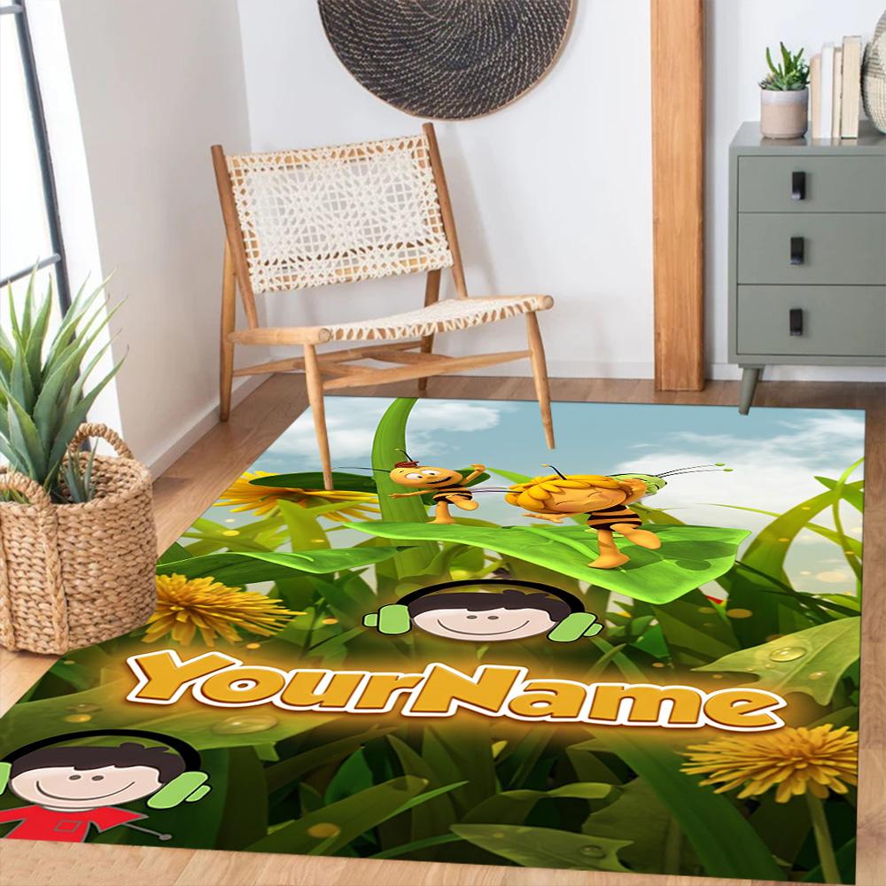 Biene Maja Customized Name Floor Rug Office Rug Perfect for Outdoor Decorate room Foyer Game Room Antislip Carpet Office home decor
