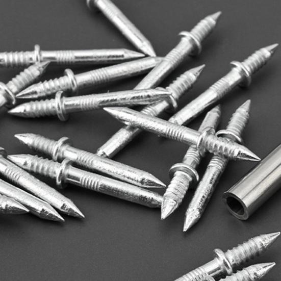 50/100Pcs Double-Headed Seamless Nails with Sleeve Tool Non Marking Baseboards Skirting Thread Double-sided Invisible Screws