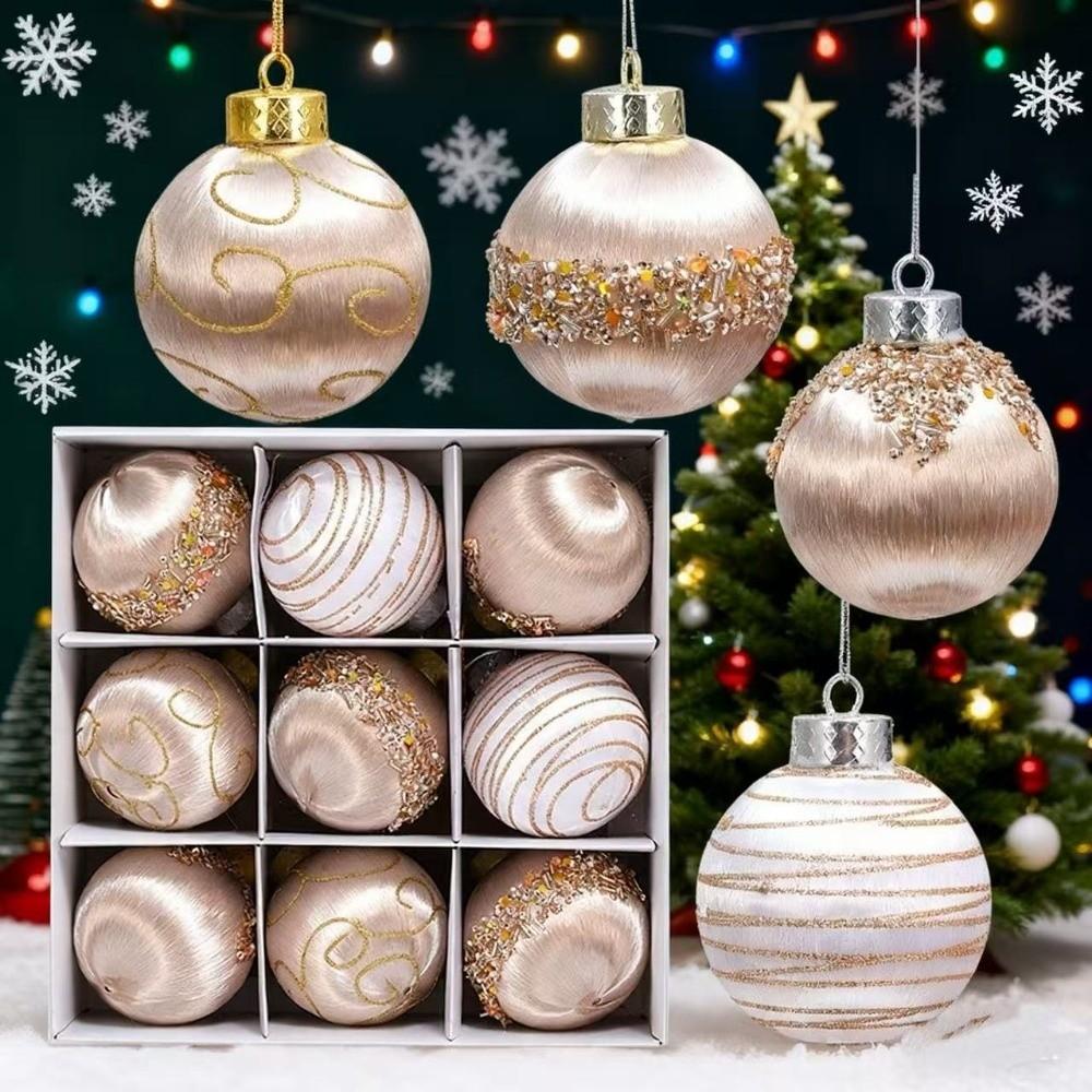 16Pcs/set 8 CM Christmas Tree Ornaments 9 Pcs Xmas Tree Decorations  Home Decor