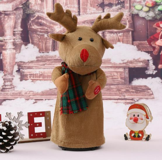 Santa Claus Climbing Chimney Electric Toy with Beads and Shaking Boot, Single/Double Ladder.