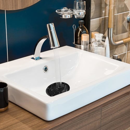 HUAZONTOM Sink Drain Lid, 15cm, for Soaking, Oxygen Soaking, Bleach, Sink Cleaning, Deodorizing, Sink, Bathroom, Kitchen, Bath, Tub, Black