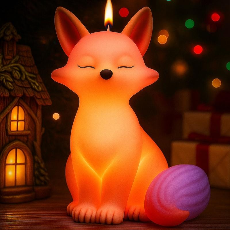 Ergonomic Silicone Candle Mold Crafting Accessories Moulds Foxes Shape for Resin Creations and Unique Gift Making
