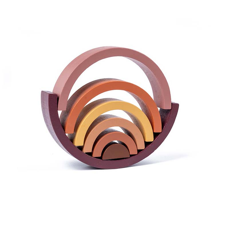 New Kids Montessori Arch Bridge Rainbow Building Blocks Wooden Toys Baby Early Education Color Cognitive Blocks Toy